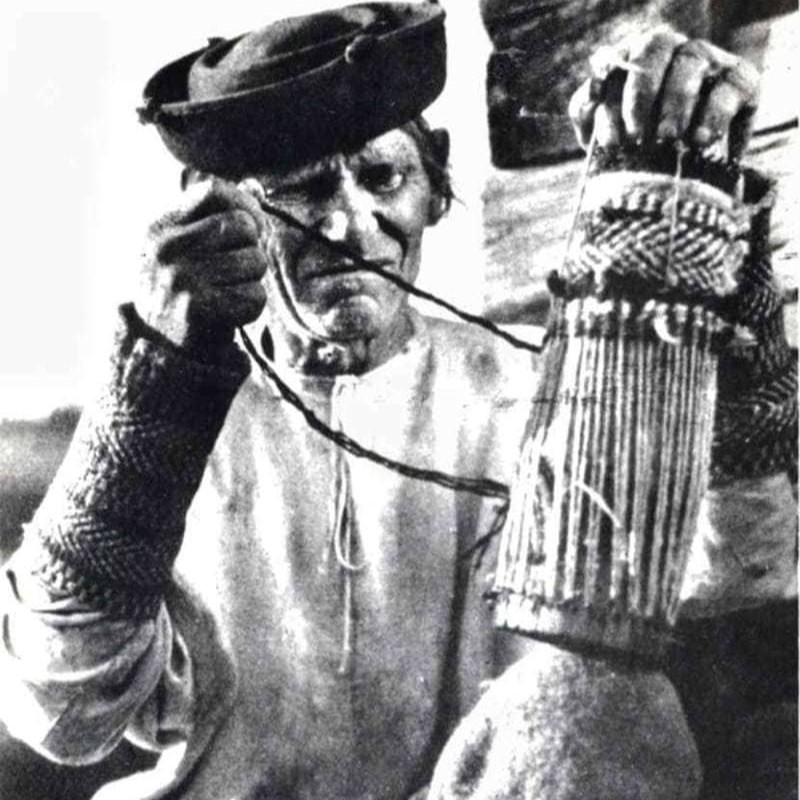 knitting on a loom
